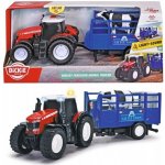 Traktor Dickie Toys Massey Ferguson s přívěsem pro zvířata 26 cm – Zbozi.Blesk.cz