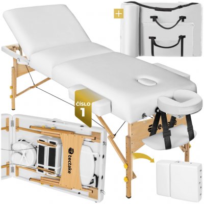 tectake 404374 skládací masážní lehátko somwang -3zóny 7,5 cm polstrováním bílá – Zboží Dáma