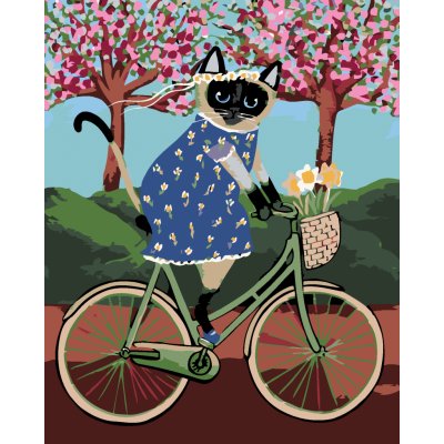 ZUTY Malování podle čísel KOČIČKA NA KOLE 40 x 50 cm – Zboží Dáma