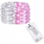 SPRINGOS LED řetěz Nano Duo 2 m 20 LED 2x AA bílá růžová CL0013 – Hledejceny.cz