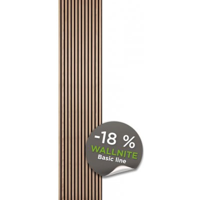Akustický panel Wallnite Basic line černý filc Ořech 2400×520×18 – Zboží Dáma