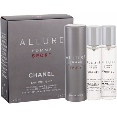 Chanel Allure Homme Sport Eau Extreme EDP pro muže 3 x 20 ml plnitelný komplet twist set 60 ml dárková sada – Hledejceny.cz