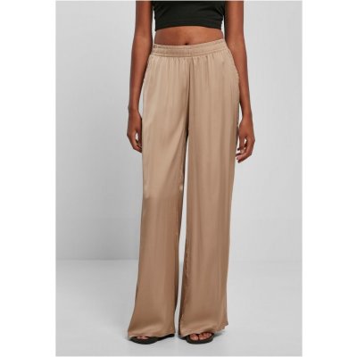 Urban Classics Ladies Satin Wide Leg Pants softtaupe – Zboží Mobilmania