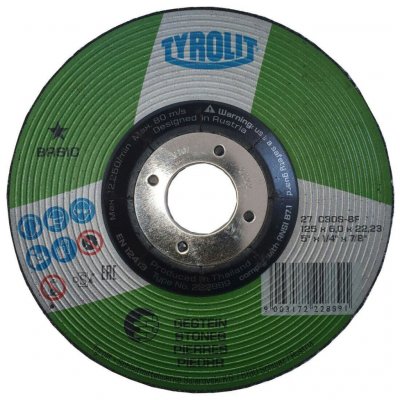 Tyrolit Basic Kotouč brousící flex T27 125 x 6 x 22,2 mm C30SB80 222889 – Hledejceny.cz