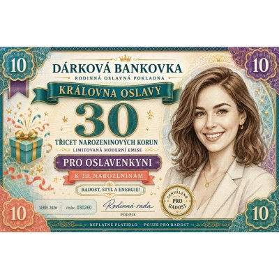 Bezvadary.cz | Dárková bankovka pro oslavenkyni k narozeninámA3 42x30cm db8 – Hledejceny.cz