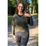 Jsem máma Dámský bambusový zavinovací top – khaki – Zboží Dáma