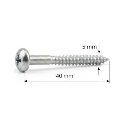 vrut do dřeva 5x40 mm půlkulatá hlava kříž LG5575 – Hledejceny.cz