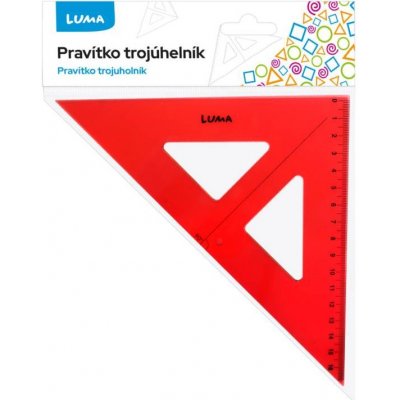 Pravítko trojúhelník s ryskou, červené – Zboží Živě
