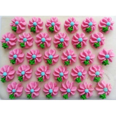 Cukrové květy růžové na platíčku 30ks Fagos – Zboží Mobilmania