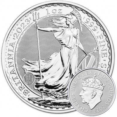 British Royal Mint Stříbrná mince Britannia Charles III. Korunovace 2023 1 oz