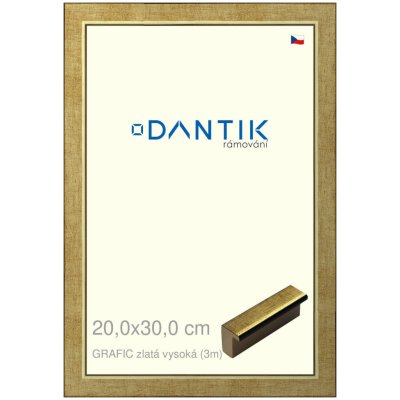 DANTIK rámeček 20x30 | GRAFIC zlatá vysoká (Sklo Čiré) – Zboží Živě