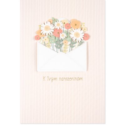 Albi Luxusní přání k narozeninám - Obálka s květy – Sleviste.cz