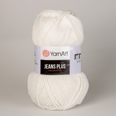 YarnArt Jeans Plus 01 bílá – Zboží Dáma
