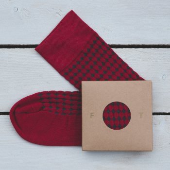 Flashtones ponožka Tmavě červená Vzor