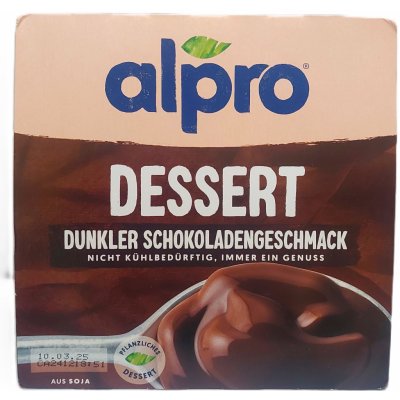 ALPRO DESSERT DUNKLER SCHOKOLADE sojový puding s příchutí tmavé čokolády 4 x 125 g – Zboží Mobilmania