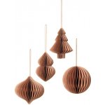Broste Dekorační papírové ozdoby SET 4ks hnědé – Sleviste.cz