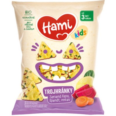 Hami Trojhránky červená řepa, špenát, mrkev 30 g – Zboží Dáma