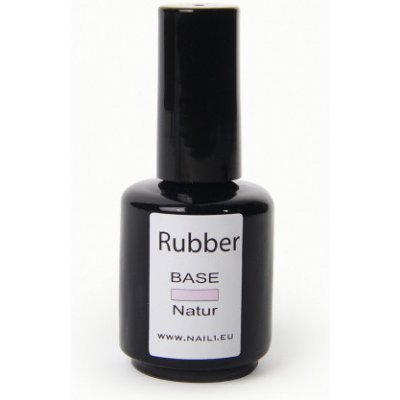 Nail1 Rubber Base Natur Gel Lak Lahvička se štětcem 15 ml