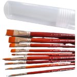 Lineo Štětce syntetické Toray dlouhá rukojeť 9 kusů sada Plastový obal – Zboží Mobilmania