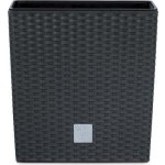 Prosperplast RATO LOW Květináč 20x20x20,2 cm ratan antracit – Sleviste.cz