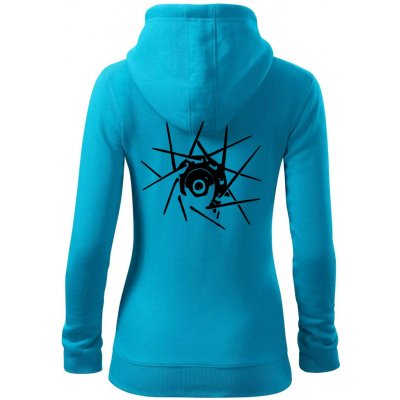 Cyclo výplet Dámská mikina trendy zipper s kapucí Světlý tyrkys – Hledejceny.cz