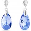 Náušnice Spark stříbrné náušnice s krystaly Swarovski Elements modrá kapka Dainty Drop KW610616LS Light Sapphire