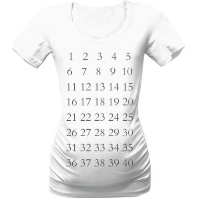 Tričko s potiskem kalendář těhotenství dámské bílá – Zboží Mobilmania