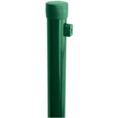 Sloupek kulatý IDEAL Zn + PVC 2400/48/1,5mm, zelená čepička, zelená př. nap. drátu, zelený – Zbozi.Blesk.cz