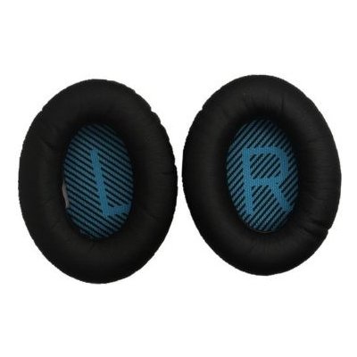 eses kožené náušníky pro sluchátka Bose QuietComfort 2 15 25 a 35 černé s modrým vnitřkem – Zboží Živě