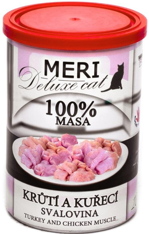 Meri Cat Deluxe Krůtí a kuřecí svalovina 400 g