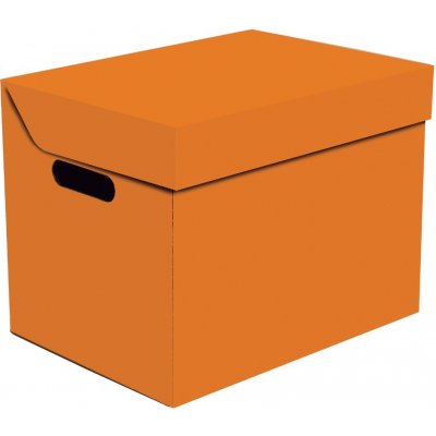 Apla Dekorativní krabice oranžová ONE s víkem 34x25x26cm
