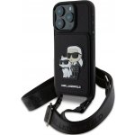 Karl Lagerfeld Saffiano Crossbody Popruh Karl and Choupette Kryt pro iPhone 16 Pro Black – Zboží Živě