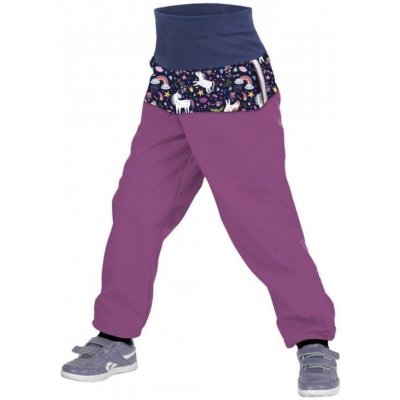 Unuo dívčí batolecí softshellové kalhoty s fleecem Jednorožci fialová – Zboží Mobilmania