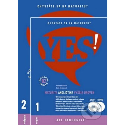 Billíková Andrea, Kolektív autorov - YES! Angličtina - nová maturita - vyššia úroveň + 2CD + DVD B2 – Zboží Mobilmania