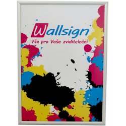 Wallsign.cz Klaprám A1, stříbrný matný, ostré rohy