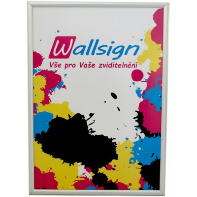 Wallsign.cz Klaprám A1, stříbrný matný, ostré rohy