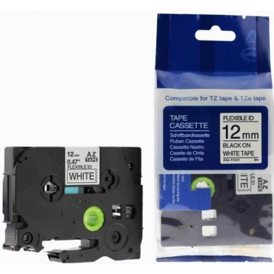Kompatibilní páska s Brother TZ-FX231/TZe-FX231, 12mm x 8m, flexi, černý tisk/bílý podklad – Zboží Mobilmania