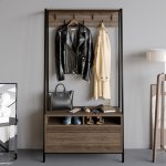 ASIR Předsíňová stěna DEVIN ořech černá – Sleviste.cz