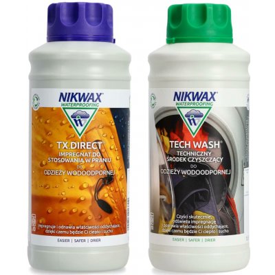 NIKWAX Tech Wash a impregnace TX.Direct Wash-In 1000 + 1000 ml – Sleviste.cz