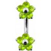 Piercing Šperky4U stříbrný piercing do pupíku kytičky BP01106-G