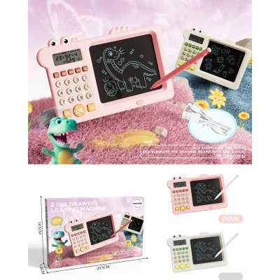 Mamido Dětský psací tablet s kalkulačkou 2v1 dinosaurus – Sleviste.cz