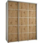 DobreSny Davos 4 s posuvnými dveřmi 190 cm dub artisan / bílá / stříbrné pojezdy – Sleviste.cz