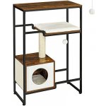 Feandrea Kočičí strom s domečkem industriální 74 x 34 x 114 cm – Zbozi.Blesk.cz