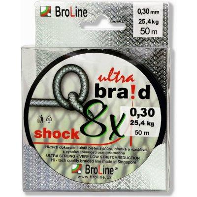 Broline šňůra QBraid 8x Shock 50m 0,25mm 19,7kg