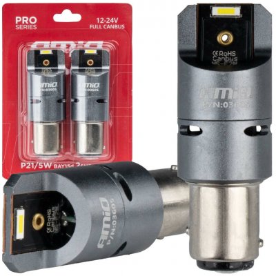 LED žárovky FULL CANBUS PRO BAY15D P21/5W 2x1860SMD bílé 12V 24V AMIO-03605 – Hledejceny.cz