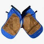 Bassoli Zástěra podkovářská krátká modrý textil hnědá kůže – Hledejceny.cz