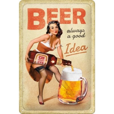 Nostalgic Art Plechová cedule Beer always a good idea 20 x 30 cm – Hledejceny.cz