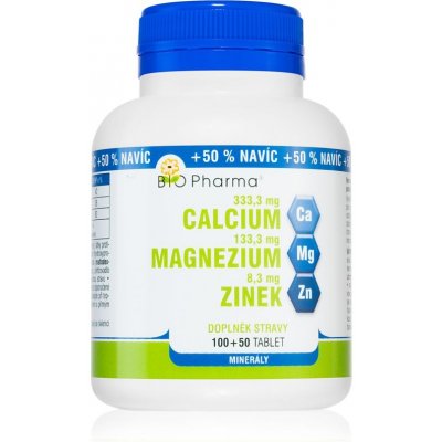 Bio Pharma Kalcium + magnesium + zinek 150 tablet