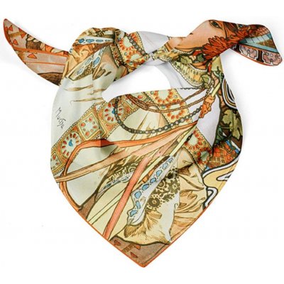 Hedvábný šátek Autumn Alfons Mucha – Zboží Dáma
