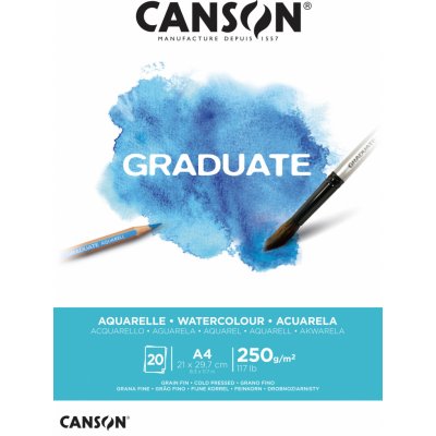 Canson Graduate Watercolour Skicák v lepené vazbě A4, 250g, 20 listů – Zboží Dáma
